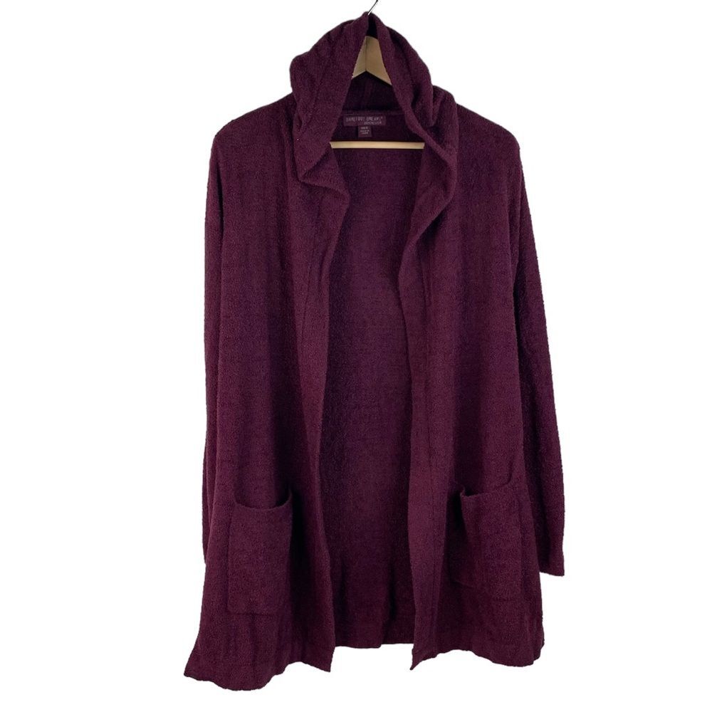 Barefoot Dreams CozyChic Lite Relaxed Hooded Long Cardigan with Pockets Sz XS/S
